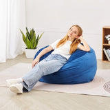 VEVOR 91 cm Round Bean Bag Chair with Removable Cover & Dutch Velvet Blue V952-YXDDY3539INC4SBGOV0