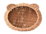 Cute Bear Ear Wall Hanging Basket, Hand Woven Paper Rope Storage Organizer, Multifunctional Wall V1369-AZ3-W-15355