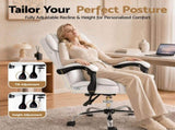 Artiss Executive Office Chair Leather Recliner White OCHAIR-G-1051-WH