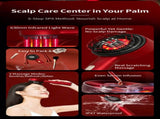Red Luxury Red-Light Therapy Electric Scalp Massager Comb with Liquid Applicator - 3 Modes Vibration V888-ELOSUNG39272