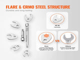 3/8" Drive Crowfoot Wrench Set with 2 Extension Bars, 24-Piece Crows Foot Wrench Set, SAE 3/8"-1" V952-LBXBSTZJT3824T2HUV0