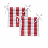 J Elliot Home Set of 2 Outdoor 100% Cotton Chair Pads 40 x 40 cm Striped Red V442-IDC-CHAIRPAD-SETOF2COTTONSTRIPE-RED-SQ