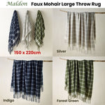 Bianca Maldon Faux Mohair Large Throw Rug 150 x 220 cm Forest Green V442-BCA-THROW-MALDON-FORESTGREEN-RE