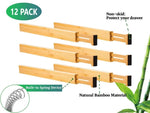 12 Pack Bamboo Adjustable Kitchen Drawer Dividers V178-36046