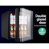 Devanti 46L Bar Fridge Glass Door Black BF-D-46L-BK