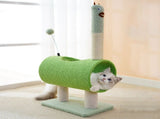 Interactive Cat Tunnel & Scratching Post with Spring Toy - Cozy Playtime for Kittens green V888-ELOSUNG10728