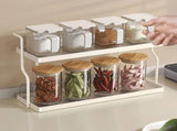 Two-Tier Kitchen Storage Rack Organizer in White with Removable Trays, 30.5x12.2x20.3cm LSB-59221