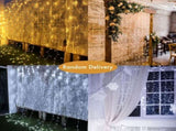 Outdoor LED Light Curtain with 8 Modes Warm White Christmas String Lights, 3 x 3 m, 300 LED V1237-ZY-528-232