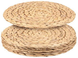 6 Pack 13 Inch Water Hyacinth Braided Placemat, Seagrass Woven Round Placemats, Natural Wicker V1370-AZ4-04068
