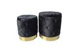 Amy Storage Foot Stools Set of 2 - Black / Gold V292-OTT-AMY-BLACK