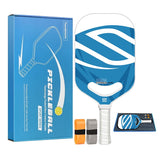 Blue T700 Carbon Fiber Pickleball Paddle - 16mm Thick - Power Air Aerodynamic Design, PP Honeycomb V888-ELOSUNG56200-6