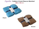 Agaha Pattern Coral Fleece Extra Large Throw / Single Sized Blanket 150 x 200 cm Brown V442-YTL-THROW-3178AGAHA-BROWN-RE