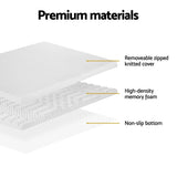 Giselle Bedding Memory Foam Mattress Topper 7-Zone Airflow Pad 8cm King White MATTRESS-TOP-7ZONE-8-K