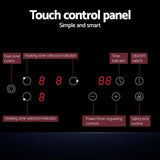Devanti Electric Ceramic Cooktop 60cm Kitchen Cooker 4 Burner Hob Touch Control 5200W CCT-B-3E-4Z-TOUCH-BK
