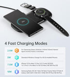 Choetech T570-S 2-in-1 Wireless Charger, 10W Max Wireless Charging Pad with Adapter for Galaxy Watch V28-ELECHOT570S