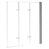 3 Fold Chrome Folding Bath Shower Screen Door Panel 1300mm x 1400mm V63-828981