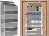 Storage Marvel in Black & Gray 5-Tier Over-the-Door Organizer with 5 Large Pockets. Sturdy and V1106-MHSND004