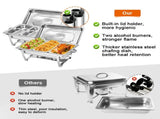 Alston 3LX3 Chafing Dish Set, Premium 410 Stainless Steel Buffet Warmer, Bain Marie Food Server with XFYA-BW-3T