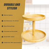 2-Tier Bamboo Lazy Susan Turntable Organizer for Kitchen Counter Cabinet V63-921011