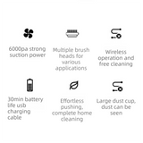 White Cordless Handheld Vacuum Cleaner with Extension Wand - Wireless Home, Car and Pet Hair Vacuum, V888-ELOSUNG53367