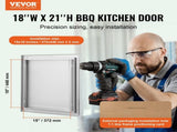 BBQ Access Door, 457x533 mm Single Outdoor Kitchen Door, Stainless Steel Flush Mount Door, Wall V952-DMABSCJM18X25F9BVV0
