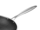 Stainless Steel Wok Pan Double Sided Honeycomb 3 Layer Prevent Sticking Easy Cleaning Wok for V1294-YM0717-3118220189615