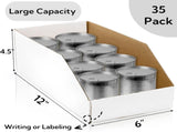 35 Pack Cardboard Storage, 12" x 6" 4.5" Corrugated Open Top Box, White Pantry Shelf Organizer V1259-DP01-A-912