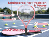 Everfit 27 Inch Tennis Racket Lightweight Racquet for Beginner Adult Players Pink TR-FASTCRTL-PK