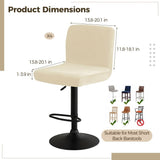 4PCS Stretch Velvet Bar Stool Slipcovers, Soft & Comfortable Swivel Chair Covers with Back, V1369-AZ3-W-08785