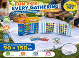 Colour Sorting Board Game Bundle with White Linen Tablecloth Blanket 90 x 150 cm, 2 Player Matching V888-ELOSUNG54820