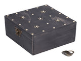 Treasure Props Storage Box with Password Lock Retro Wooden Storage Box for Home Living Room V1294-YM0523-3115210208511