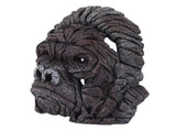 Gorilla Head Sculpture 6.3in Animal Head Figurine Resin Hollow Out Design Statue Decor for Living V1294-YM0706-3115230089011