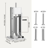 Sausage Stuffer 8LBS/5L Capacity Homemade Sausage Maker Stainless Steel V952-SDLSBXGGCJ5L2YBS3V0