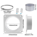 6 Inch Duct Connector,ABS Plastic Exhaust Wall Vent Flange Adapter,Secure Airflow Coupling for 150mm V1369-AZ3-W-14126