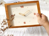 Wall Clock Battery Powered Fashionable Square Minimalist Wooden Clock Silent Modern Clock Decorative V1294-YM0901-3115240110812