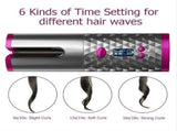 Pink Portable Wireless Auto Hair Curler Smart Anti-Tangle Curling Wand with 5000mAh Power Bank V1268-MZ00096