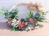 Succulent Garden Artificial Hanging Wreath Artificial Succulent Wreath Hanging Wall Window Party V1294-YM0901-190604QY12