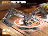 Mini Excavator Toy with Remote & App Control, High-Tech 11-Channel Alloy & Plastic Engineering V1105-YAWJ-05