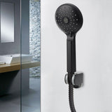 Matte Black Handheld Showerhead with Showerhead Holder Bracket Hose Bathroom Tools V1294-YM0901-3112200077311