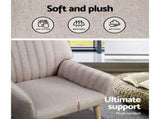 Artiss Armchair Fabric Beige Sebastini UPHO-C-ARM-5098-BG