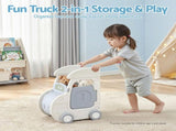 Keezi Toy Storage Organizer with 4 Storage Bins and Cabinet, Bookcase Toys Box, Toy Storage for KPS-TOY2T-4BIN-BG