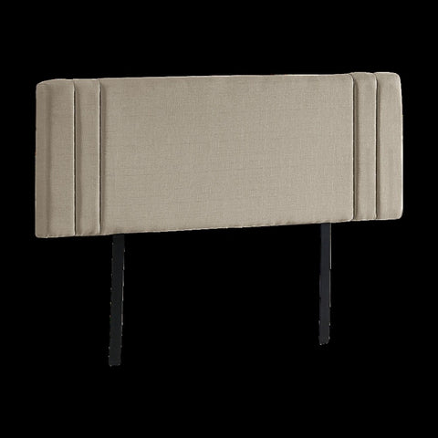 Linen Fabric King Bed Deluxe Headboard Bedhead - Beige V63-821563