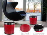 Wastebasket for Bedroom Red Stainless Steel 1Pcs V1366-AZ2-W-14235