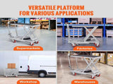 Hydraulic Lift Table Cart, 500lbs Capacity 28.5" Lifting Height, Manual Single Scissor Lift Table V952-DJYYSJPTCHS42SG52V0