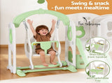 Keezi Kids Slide Swing Set Basketball Hoop Ring Football Outdoor Toys 140cm Green KPS-SLIDE-INSECT-4IN1-GN