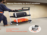 Utility Cart, 300 lbs Load Capacity, 3-tier Utility Plastic Cart with 360&deg Swivel Wheels V952-SXSYTCZHHS3C7ALPWV0