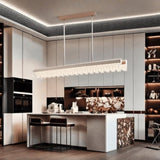 BAMDECOR A188 Nordic Dual Linear Dimmable Acrylic Kitchen Dining Table Pendant Light Minimalist V255-BAM-A188-COFFEE-1.2M