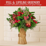 Christabelle 33cm Christmas Bouquet Floral Centrepiece with Berries & Baubles 112_GUE507