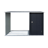 Giantz Garden Shed 2.49x1.04M Sheds Outdoor Tool Storage Workshop House Steel 2 in 1 SHED-LOG-245X98X148-AB