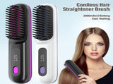 Cordless Hair Straightener Brush Dual 2000mAh batteries for long-lasting power, fast heating, V1106-ZFQ001